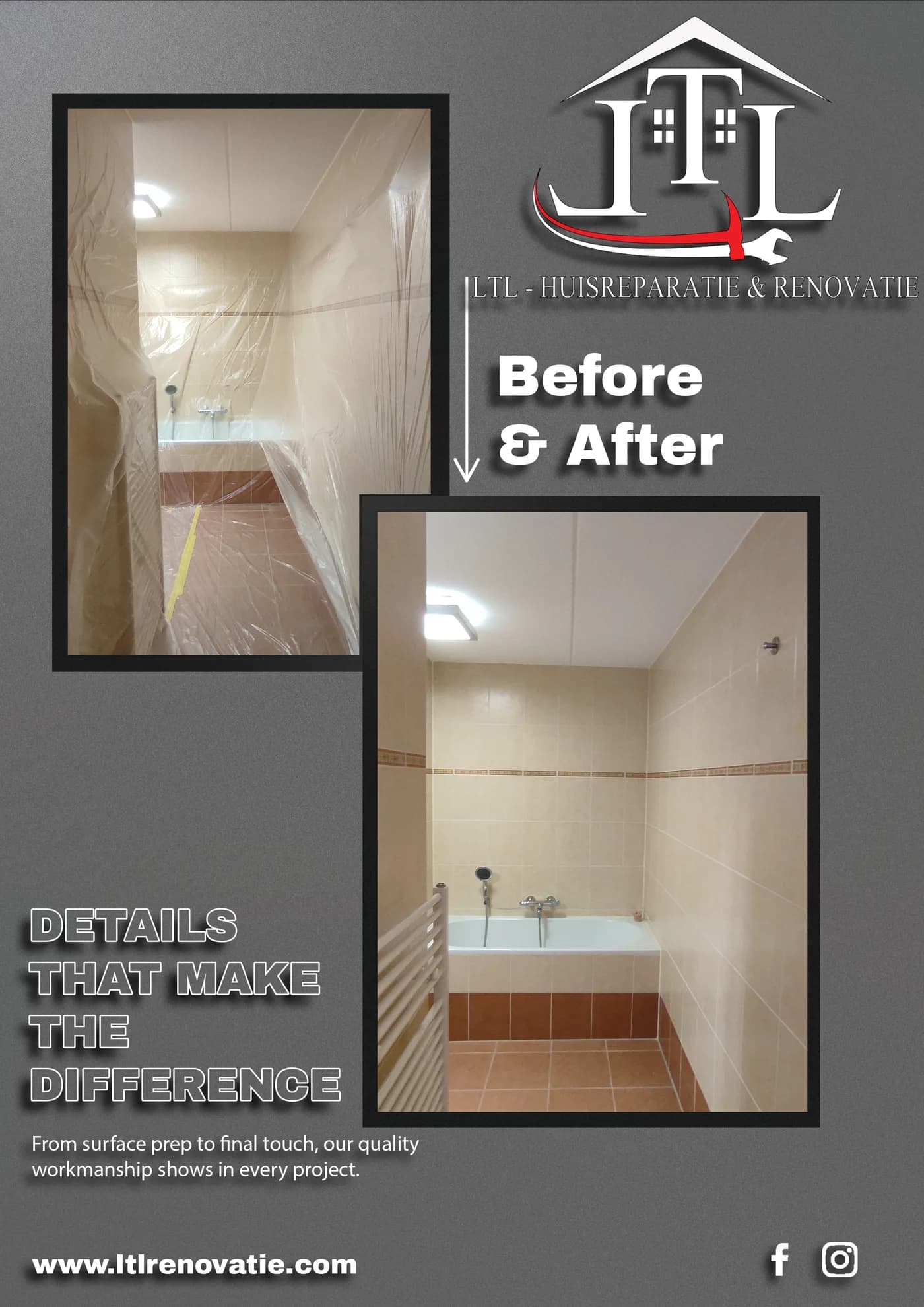 Voor en na 7 van 13, Complete wandvernieuwing in Utrecht door LTL Huisreparatie & Renovatie