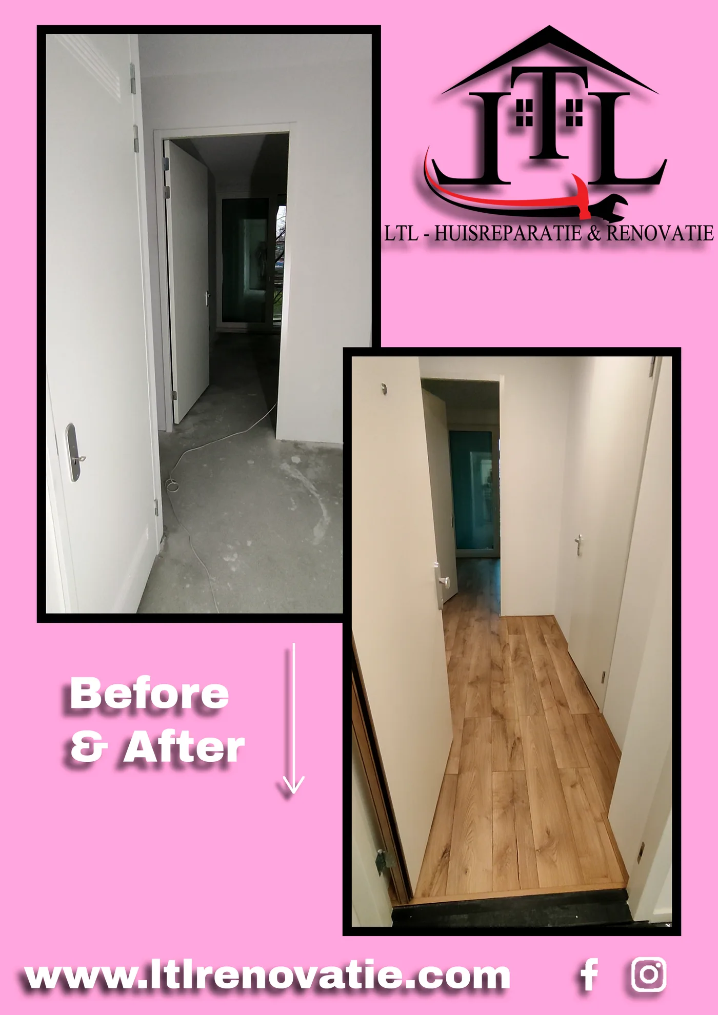 Voor en na 1 van 9, Complete interieurafwerking appartement in Amsterdam door LTL Huisreparatie & Renovatie