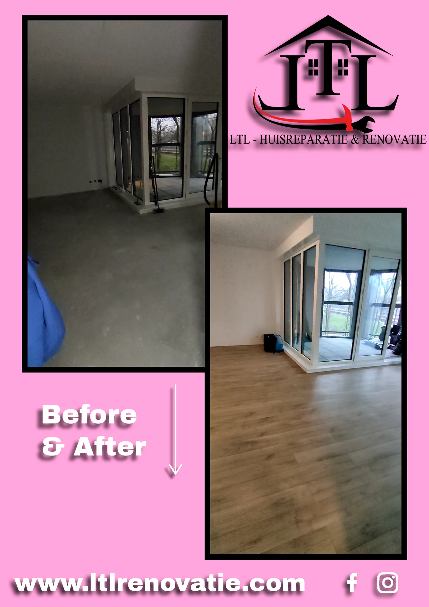 Voor en na 5 van 9, Complete interieurafwerking appartement in Amsterdam door LTL Huisreparatie & Renovatie