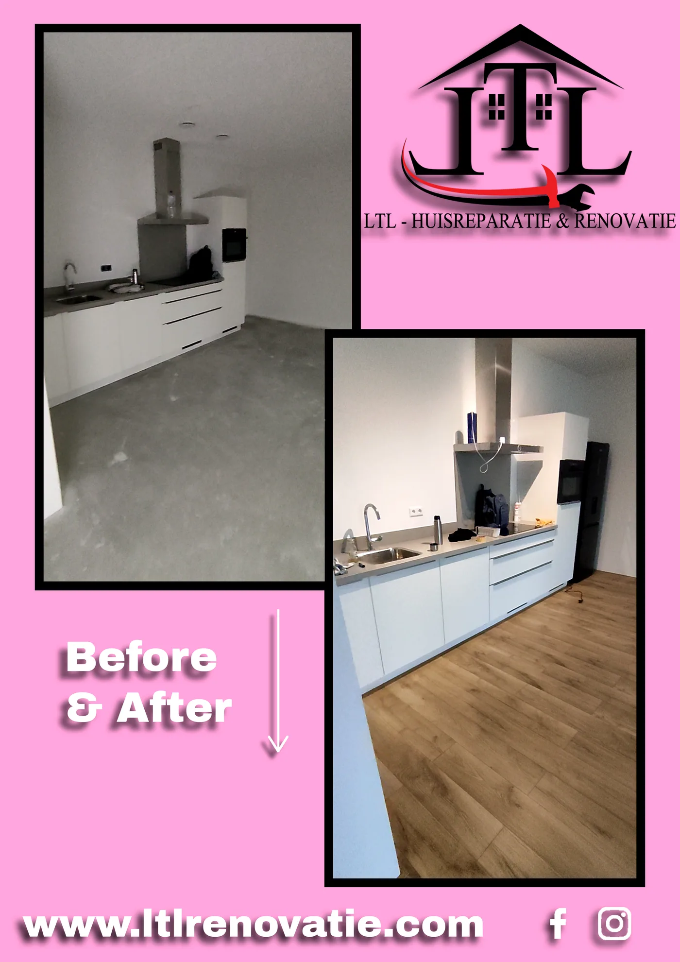 Voor en na 8 van 9, Complete interieurafwerking appartement in Amsterdam door LTL Huisreparatie & Renovatie