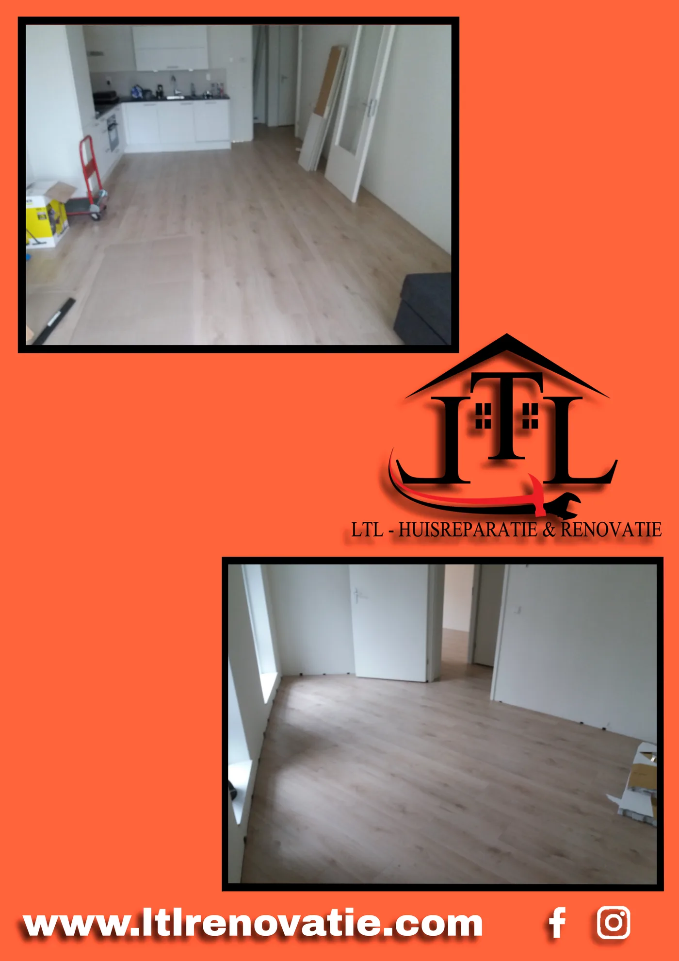 Voor en na 7 van 7, Laminaatvloer appartement in Amsterdam door LTL Huisreparatie & Renovatie