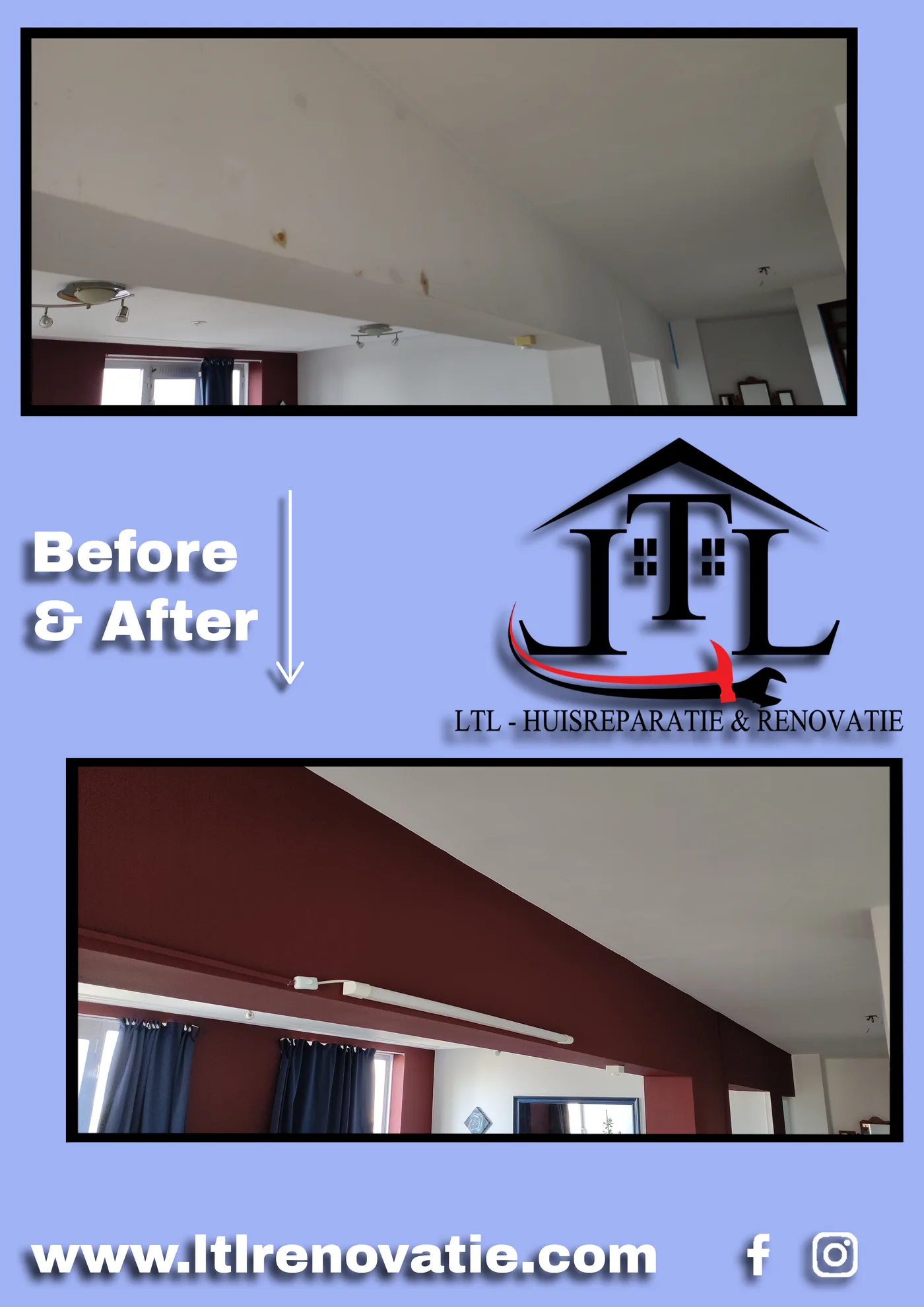 Voor en na 2 van 14, Complete interieurrenovatie in Amsterdam door LTL Huisreparatie & Renovatie