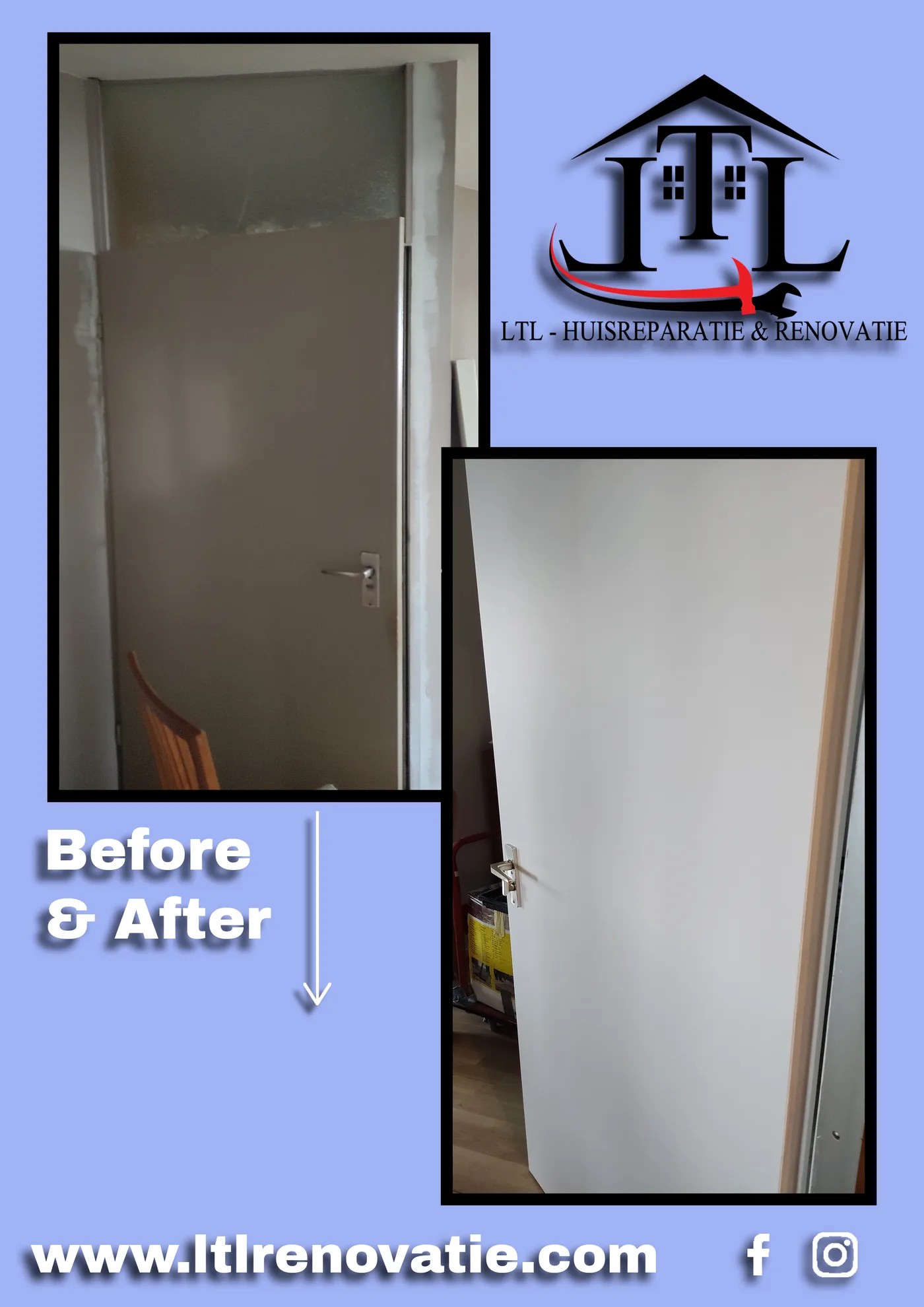 Voor en na 12 van 14, Complete interieurrenovatie in Amsterdam door LTL Huisreparatie & Renovatie