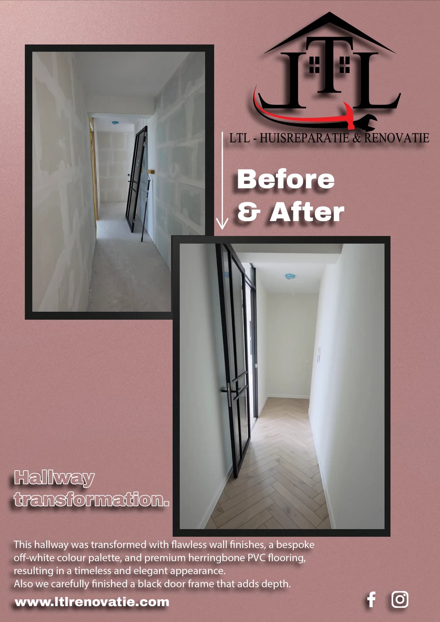 Voor en na 2 van 7, Interieurrenovatie en PVC-vloeren in Den Haag door LTL Huisreparatie & Renovatie