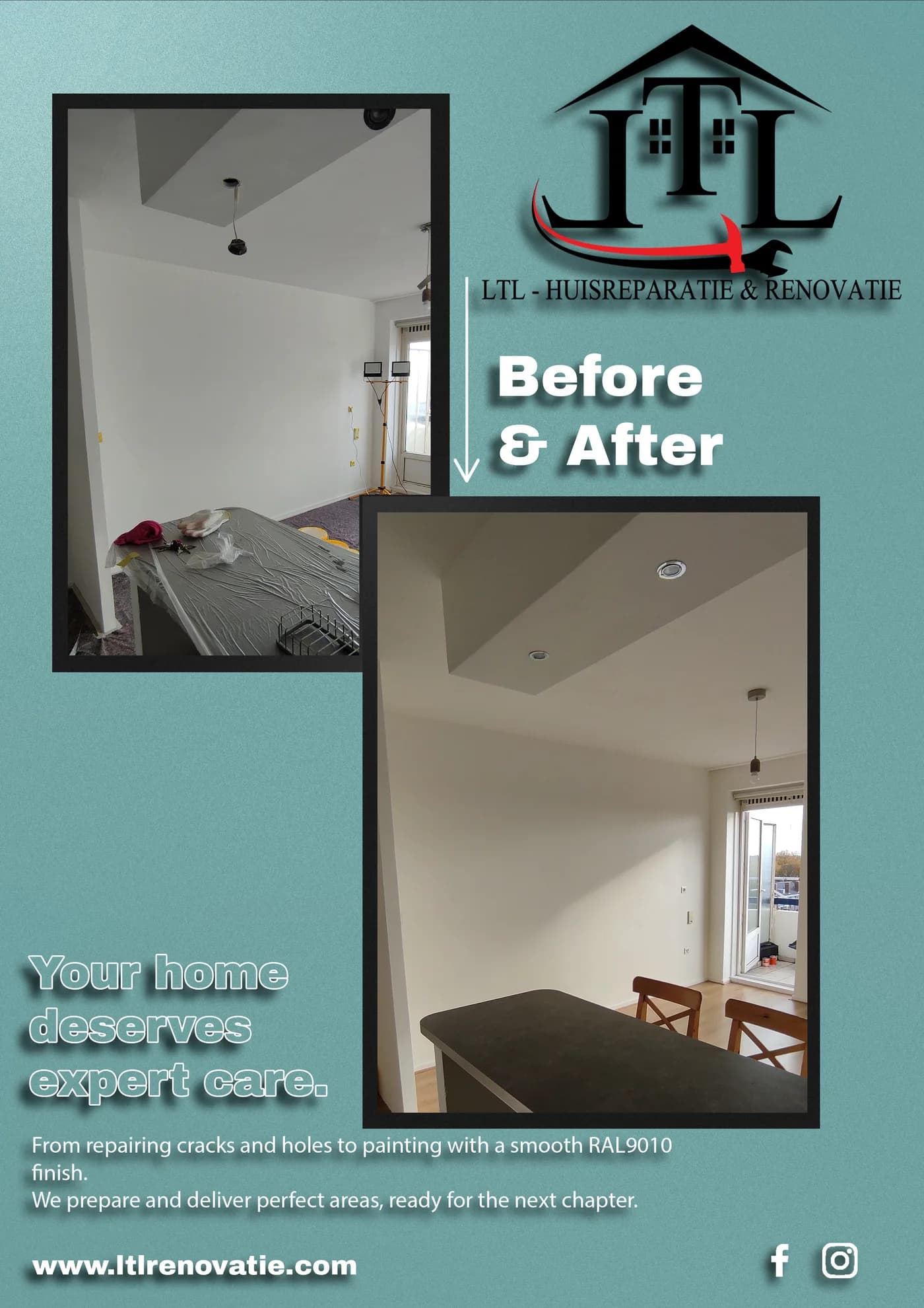 Voor en na 3 van 7, Interieurverfrissing en tegelverf badkamer in Amsterdam door LTL Huisreparatie & Renovatie