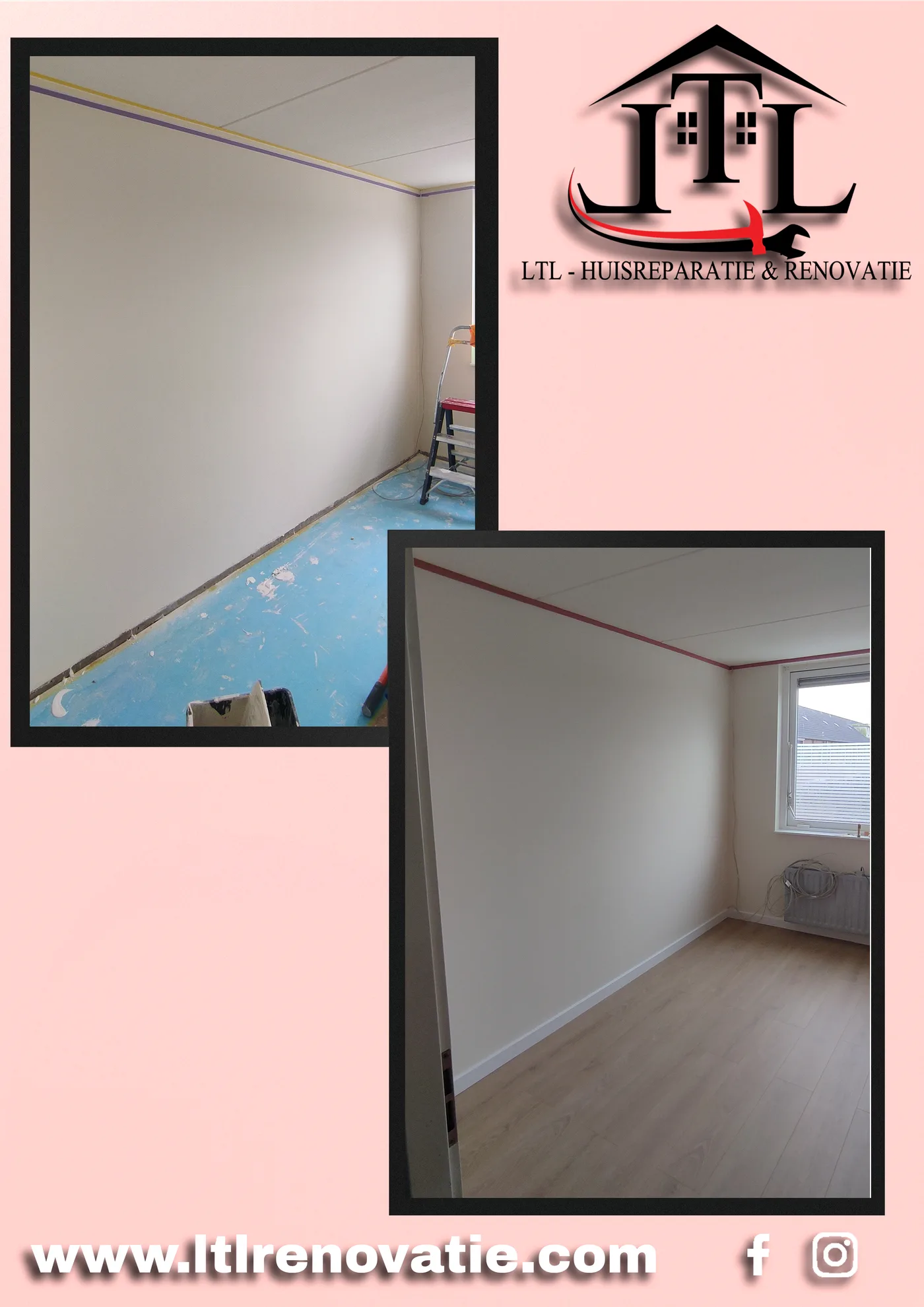 Voor en na 1 van 4, Kinderkamer renovatie met laminaat in Almere door LTL Huisreparatie & Renovatie