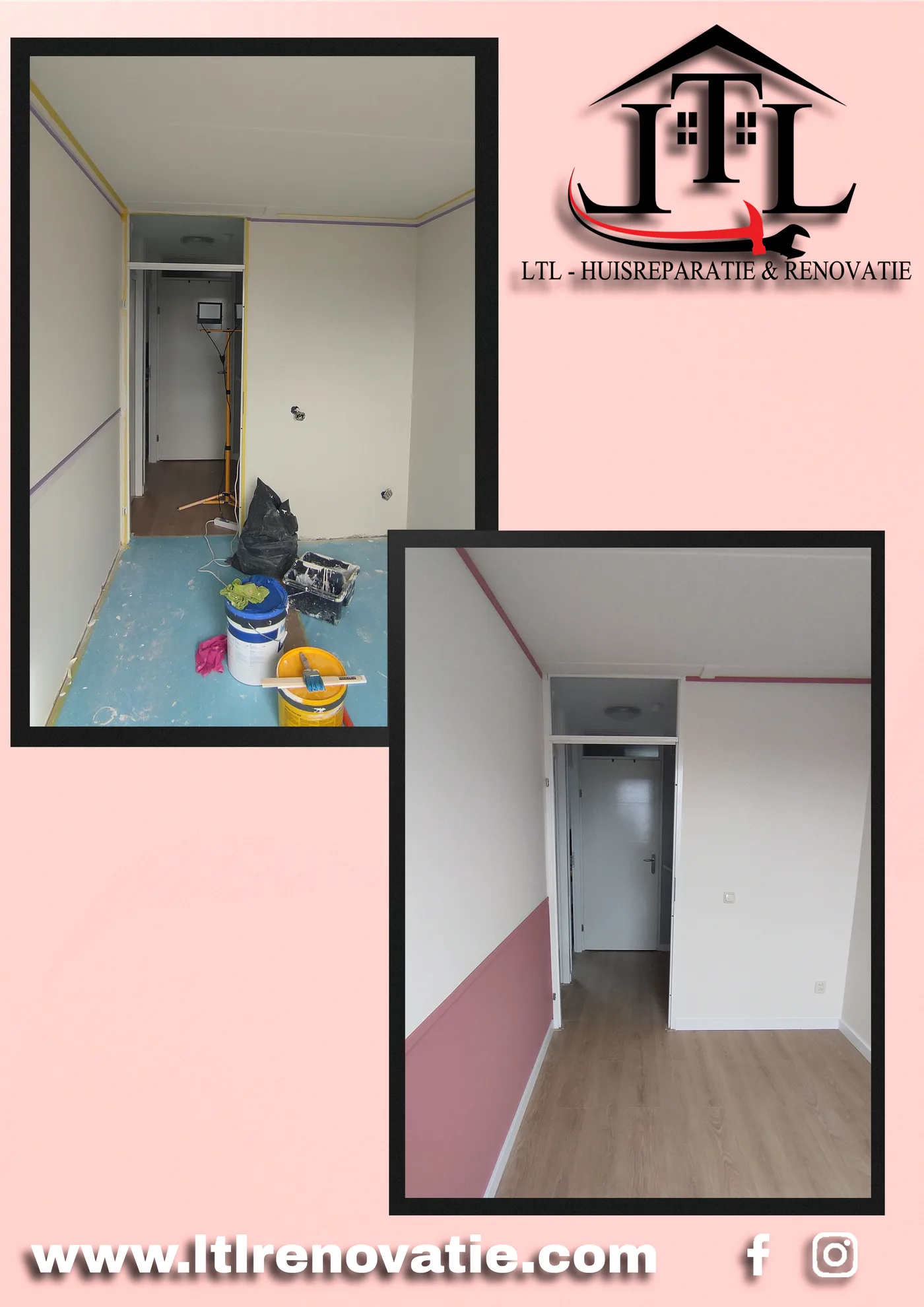 Voor en na 3 van 4, Kinderkamer renovatie met laminaat in Almere door LTL Huisreparatie & Renovatie