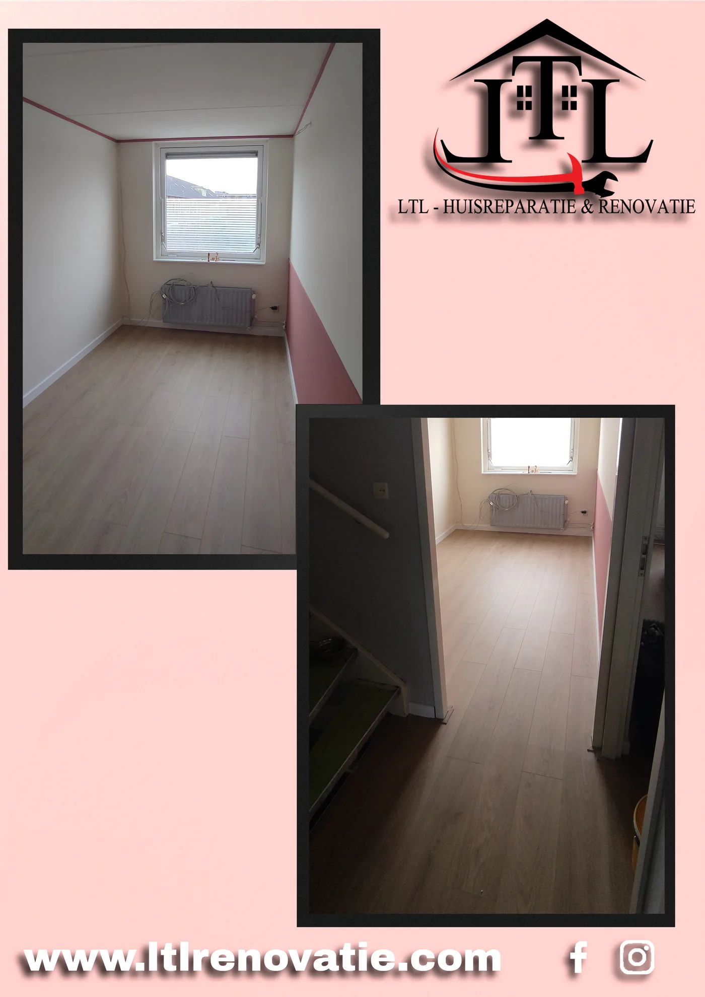 Voor en na 4 van 4, Kinderkamer renovatie met laminaat in Almere door LTL Huisreparatie & Renovatie