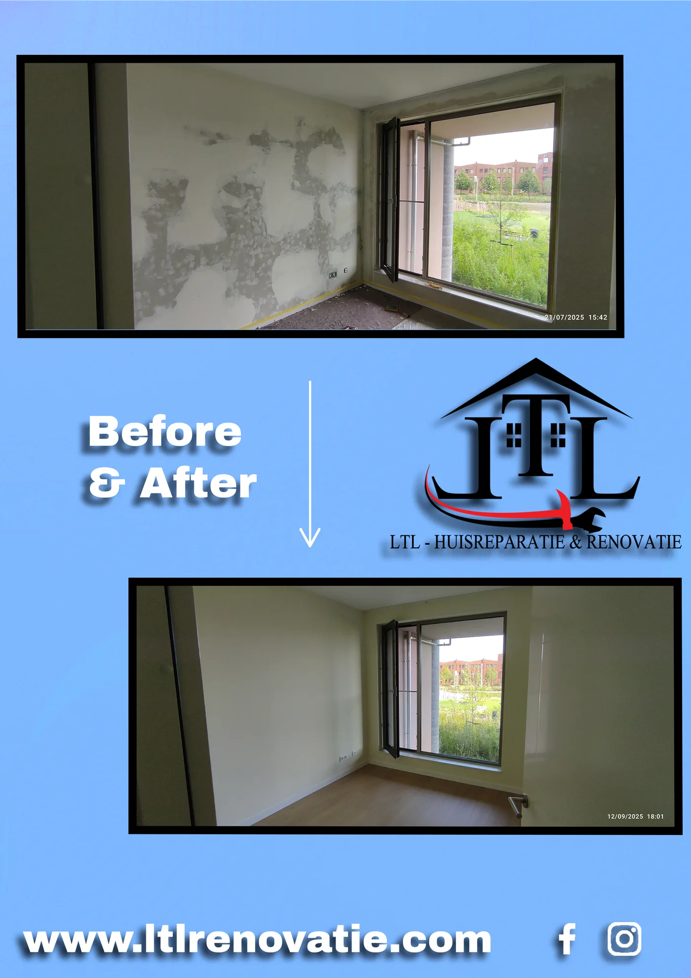 Voor en na 3 van 6, Complete interieurrenovatie in Utrecht door LTL Huisreparatie & Renovatie