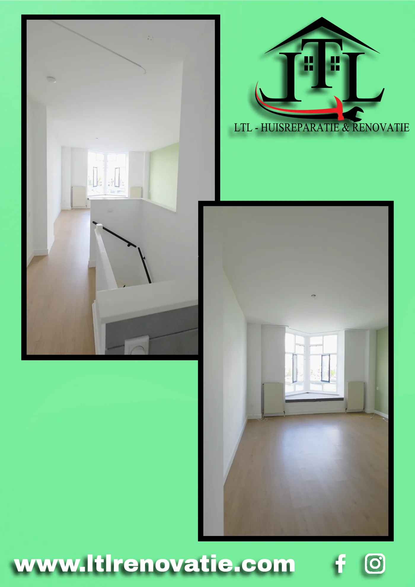 Voor en na 9 van 11, Wandrenovatie en spuitwerk in Amsterdam door LTL Huisreparatie & Renovatie
