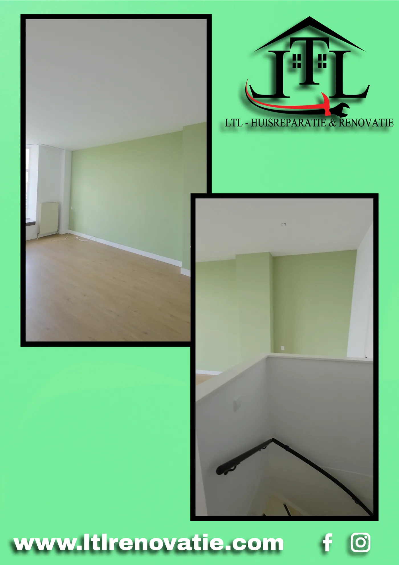 Voor en na 10 van 11, Wandrenovatie en spuitwerk in Amsterdam door LTL Huisreparatie & Renovatie
