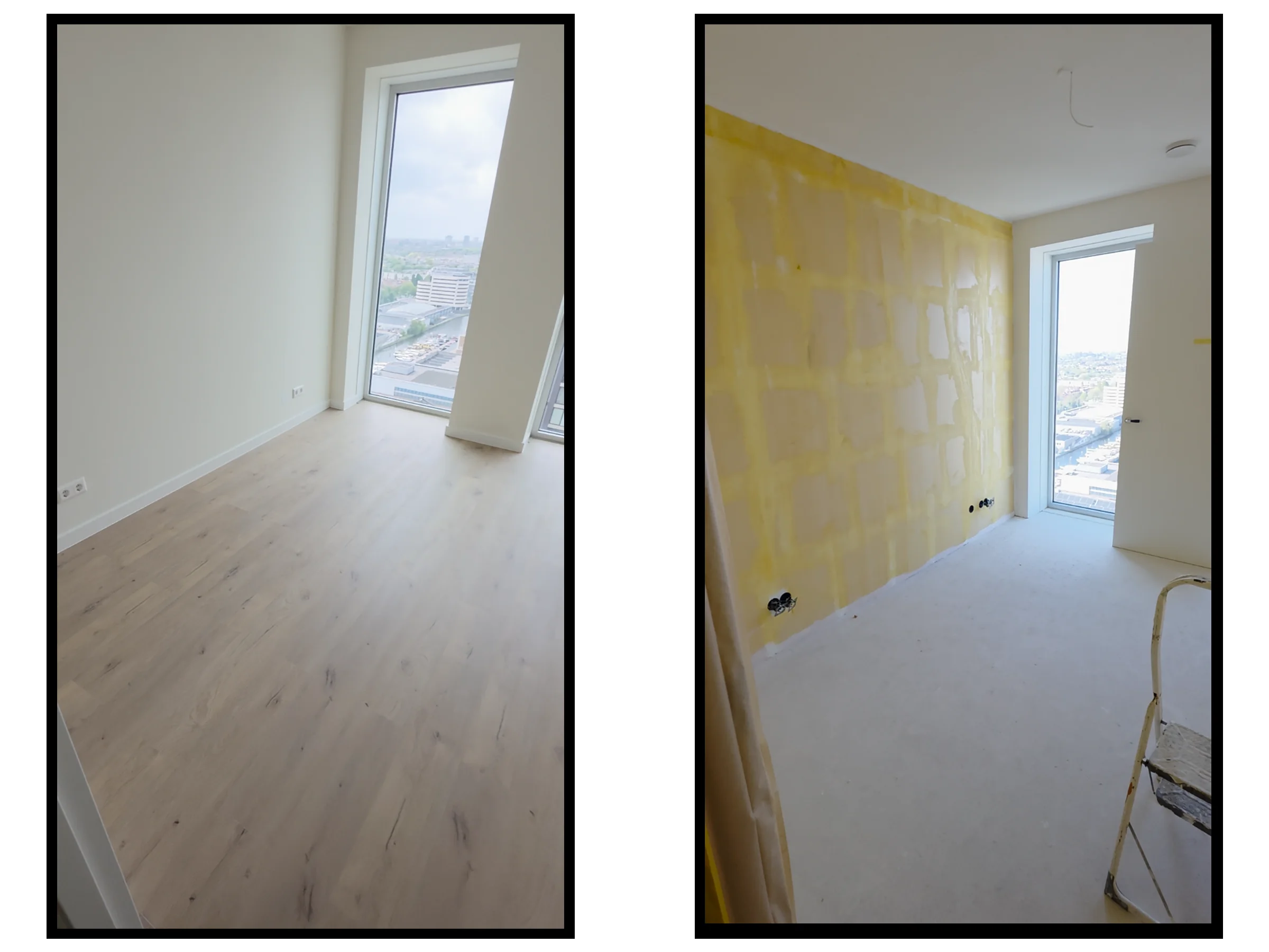 Stukadoorswerk in Amsterdam, renovatie voor en na door LTL Huisreparatie & Renovatie