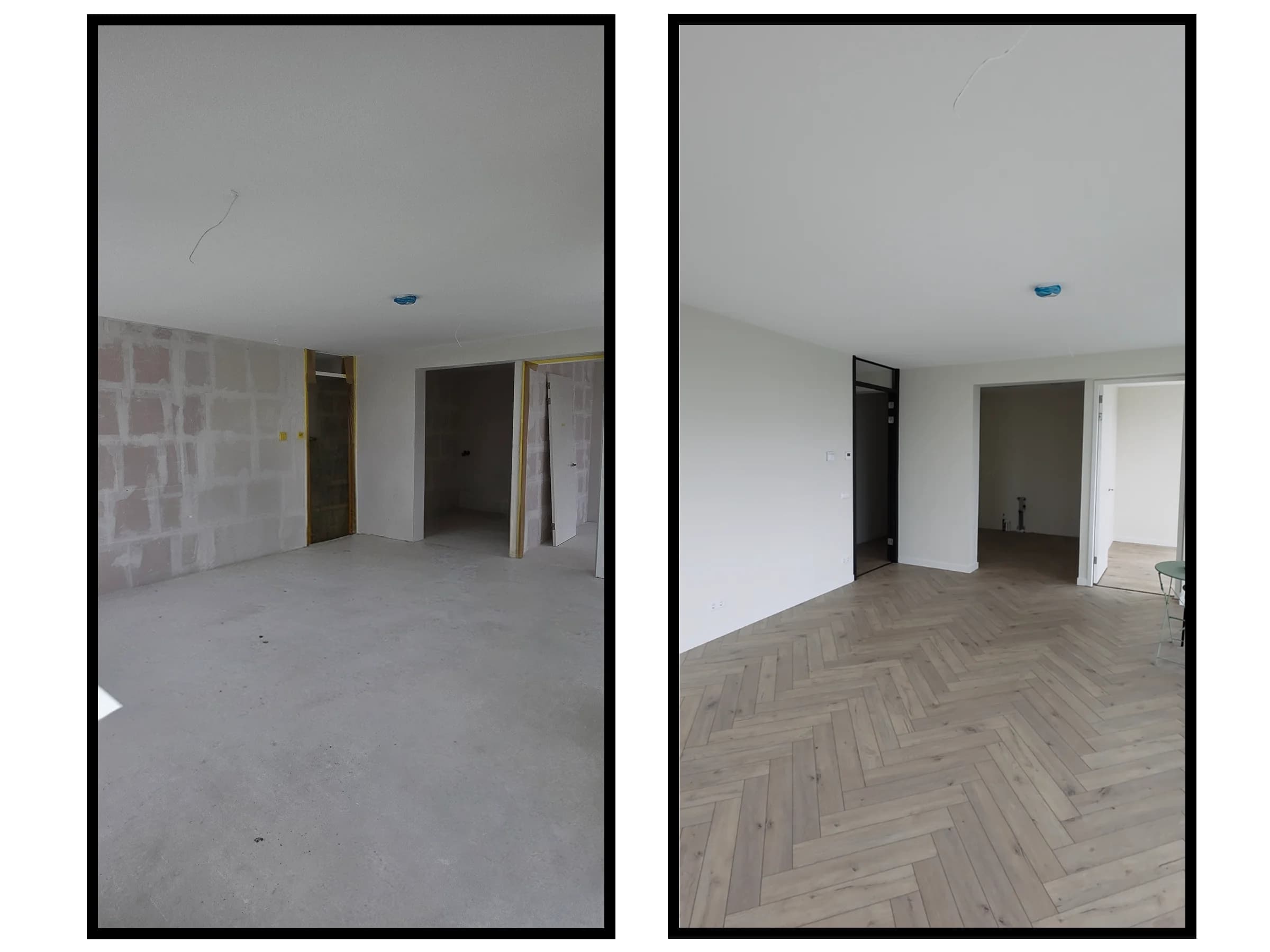 Laminaat en vloerlegging in Amsterdam, renovatie voor en na door LTL Huisreparatie & Renovatie